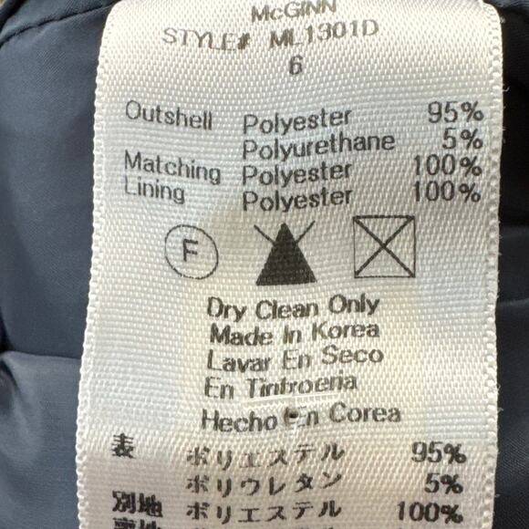 McGinn Laser Cut Sheath Dress Rust Navy Blue Geometric Floral Size 6 - Picture 9 of 9